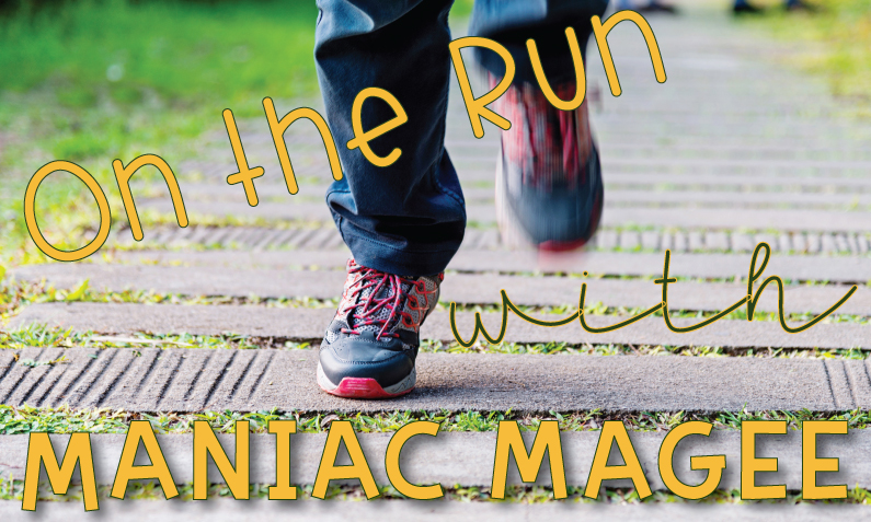 Child running (lower legs only shown) with title On the Run with Maniac magee