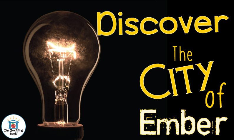 Light bulb with the words discover the city of ember